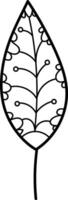 Decorative Leaf with Patterns Doodle vector