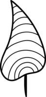 Abstract Leaf with Curved Lines Element vector