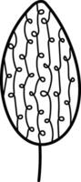 Abstract Leaf with Curved Lines Design vector