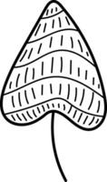 Abstract Leaf with Patterned Lines vector