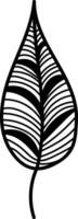 Abstract Leaf with Patterns Doodle vector