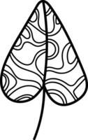 Abstract Leaf with Wavy Patterns vector