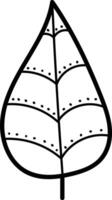 Decorative Leaf with Patterns Doodle Design vector