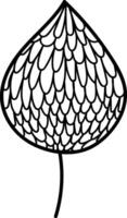 Decorative Leaf with Patterned Lines vector