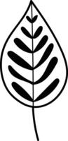 Leaf with Abstract Patterns Doodle vector