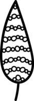Leaf with Circular Patterns Doodle Element vector