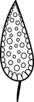 Leaf with Circular Patterns Doodle Design vector