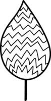Zigzag Patterned Leaf Doodle vector