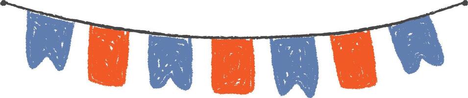 Hand-Drawn Style Festive Bunting Garland vector