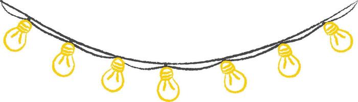 Hanging String Lights Garland Sketch vector