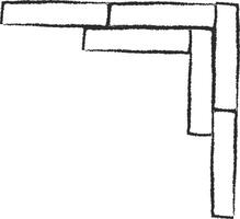 Hand-Drawn Brick Corner Pattern vector