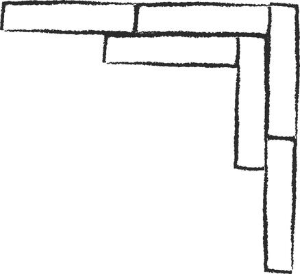 Hand-Drawn Brick Corner Pattern