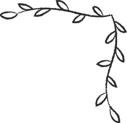 Hand-Drawn Leafy Vine Corner