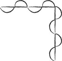 Abstract Curved Corner Border Sketch vector