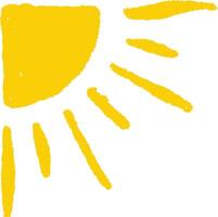 Hand Drawn Sun with Rays Corner vector
