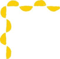 Crayon Lemon Slice Border Corner vector