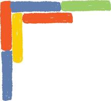 Crayon Colorful Blocks Corner vector