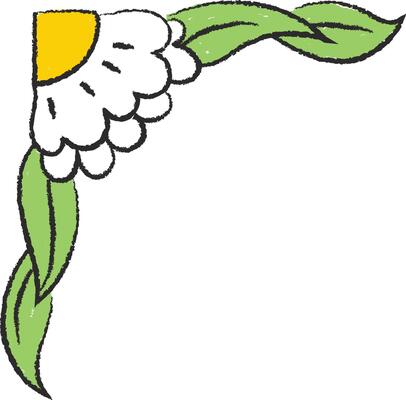 Floral Corner with Leaves
