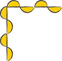 Hand-Drawn Semicircle Border Corner vector