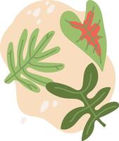 Abstract Botanical Leaf Composition Natural vector