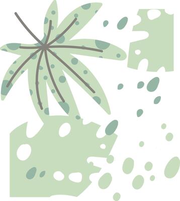 Abstract Palm Tree and Shapes Composition
