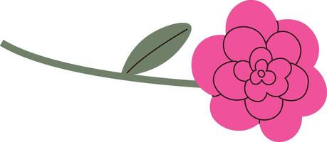 Floral Branch with Single Bloom vector
