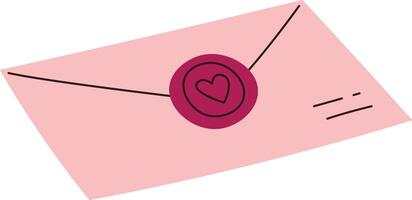 Envelope with Heart Seal vector