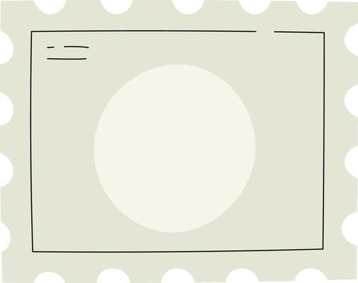 Blank Postage Stamp with Circle