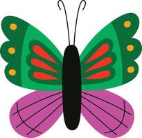 Colorful Butterfly with Patterned Wings Abstract vector