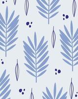 Leaf Pattern with Abstract Shapes Background vector