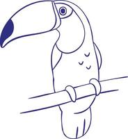 Toucan Outline on Branch vector