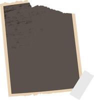 Grunge Torn Paper Photo Frame Element vector