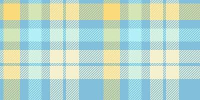Gentle tartan plaid pattern in soft blue and yellow tones, complemented by subtle white accents. Light and cheerful aesthetic, perfect for applications textiles, interior decor, wrapping paper vector