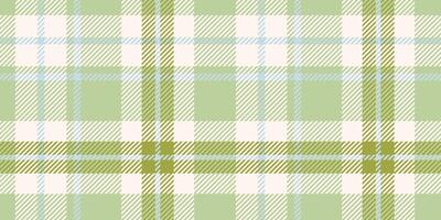 Seamless light green, beige, and light blue plaid pattern with diagonal striped details. Geometric textile design for backgrounds and print vector