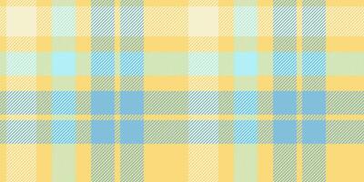 Seamless Yellow and Blue Tartan Plaid Pattern with Light and Pastel Accents in a Bright Geometric Design vector
