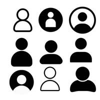 Collection of Profile and User Icons in Various Styles vector