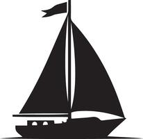 Simple Silhouette of a Sailing Yacht vector