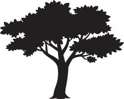 Simple Silhouette of a Majestic Tree vector