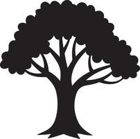 Simple silhouette of a majestic tree. vector
