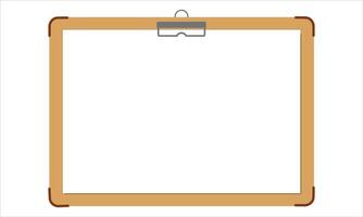 Empty Wooden Clipboard Isolated on White Background vector