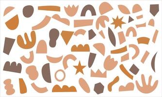 Collection of hand-drawn flat abstract shapes vector