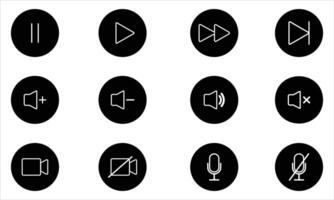 Media Control and Communication Icons Set vector