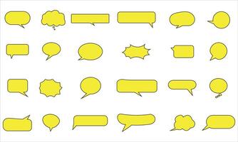 Yellow Comic Speech and Thought Bubble Set vector