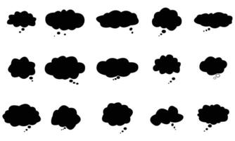 Set of Black Thought Bubbles vector