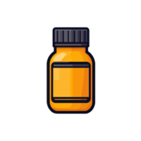 A bright orange bottle with a black cap, featuring a simple design and an empty label area for customization or branding. png