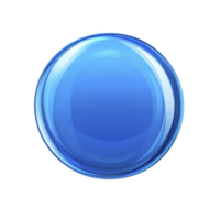 A shiny, reflective blue sphere with smooth surface and glossy finish, isolated on transparency background. vibrant color and polished appearance give it futuristic and sleek look png