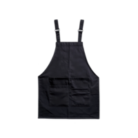 A black apron with adjustable straps and front pockets, designed for practical use in cooking or crafting. simple and functional design makes it suitable for various activities png