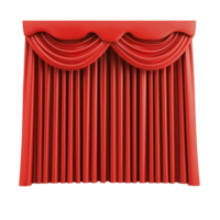 A vibrant red stage curtain with elegant draping, perfect for theatrical performances or dramatic presentations. rich color and luxurious folds create sense of anticipation and grandeur png