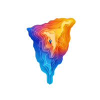 uma colorida, abstrato representação semelhante a uma topográfico mapa com em camadas matizes do laranja e azul. png