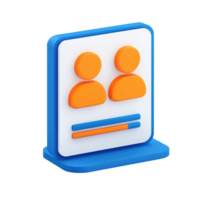 A colorful, stylized representation of two people alongside horizontal lines, representing profiles or user accounts in a modern design. png